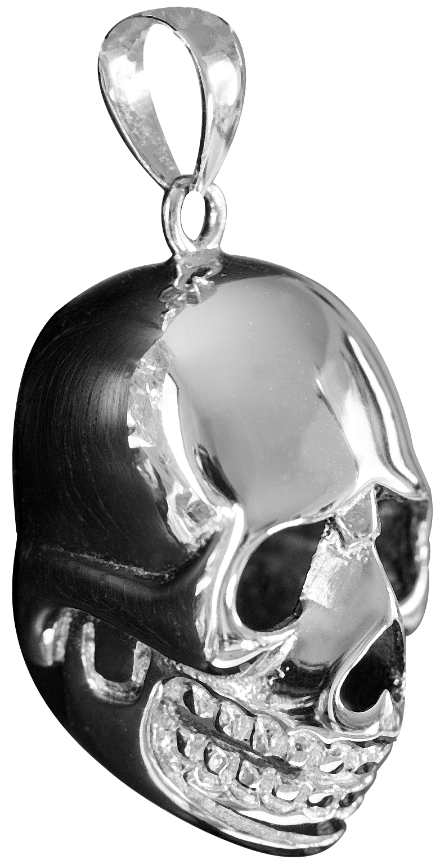 Pendentif crâne argent massif