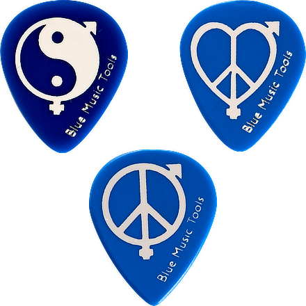 Médiators pour guitare Blue Turtle Delrin 500 | série Peace&Love