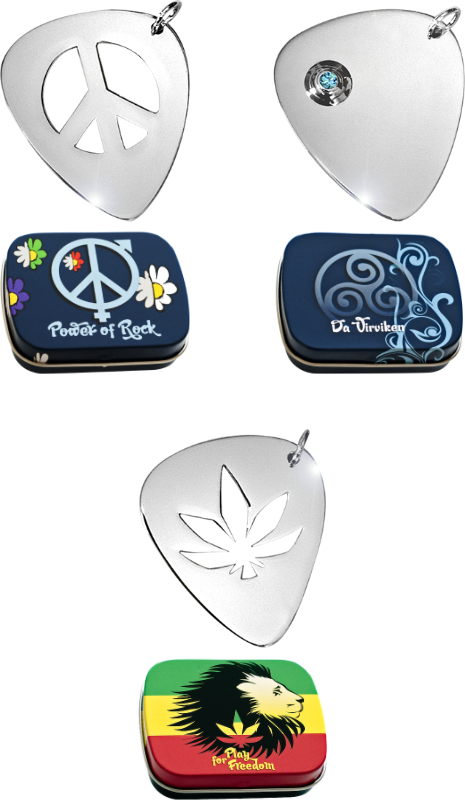 Pendentifs médiators Blue Eagle Peace&Love - Blue Stone et Rasta